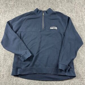 Tommy Bahama Pullover Mens XL Blue Seattle Seahawks Reversible Quarter‎ Zip NFL